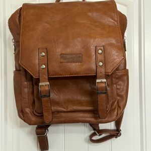 Wrangler Brown Leather Backpack